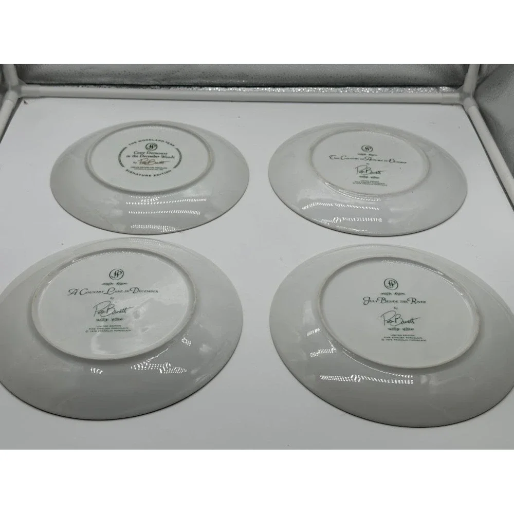 Franklin Porcelain Peter Barrett Limited Edition Plates Set of 4 Nature Birds‎
